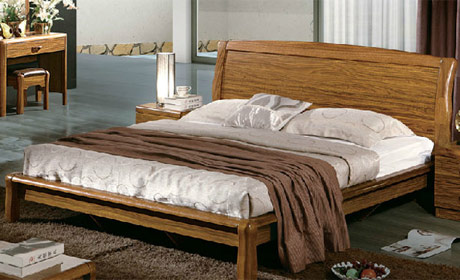 居客中式床虎斑木实木床双人床